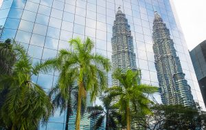 Modern blue glass building